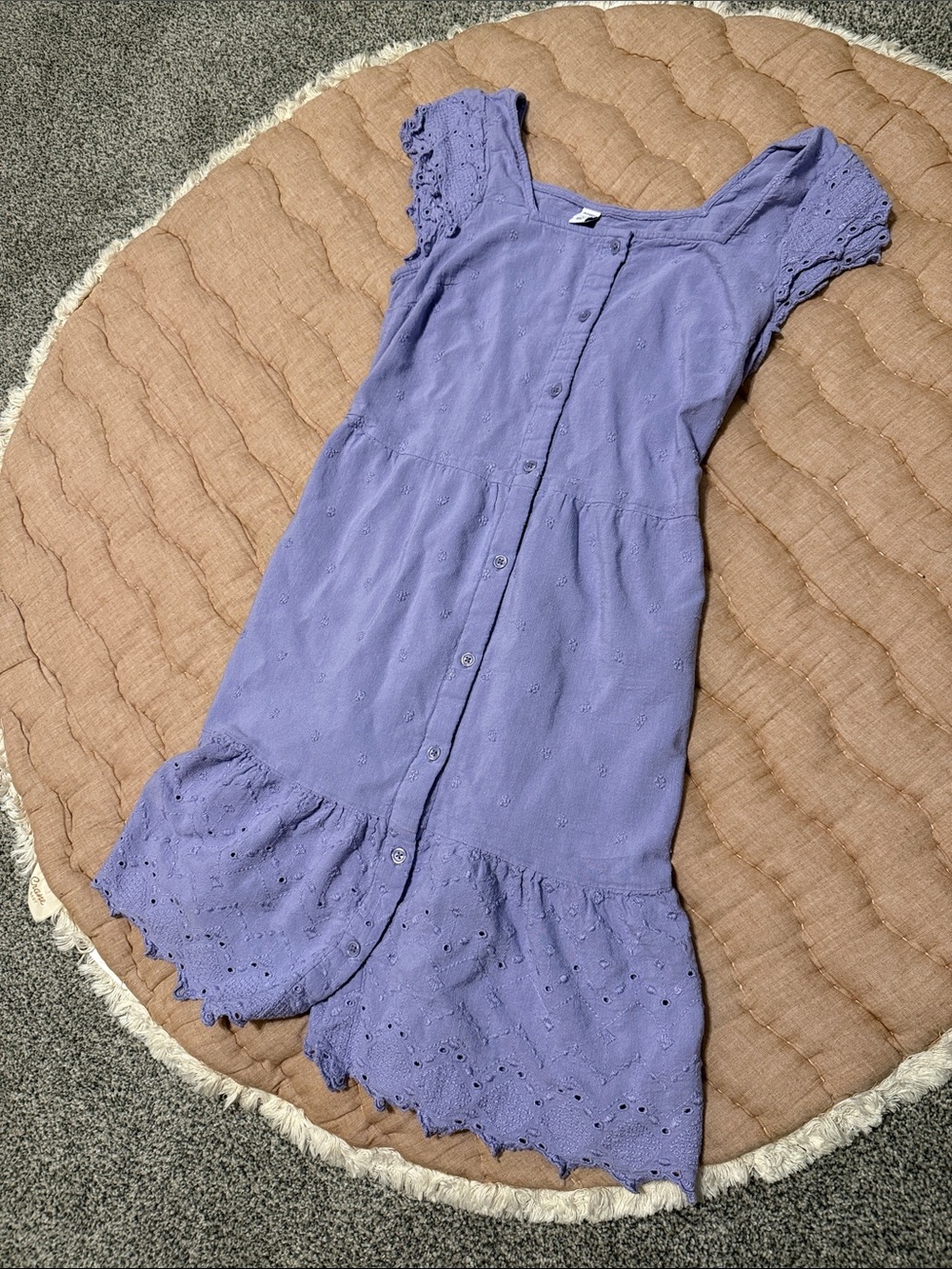 Old Navy Lavender Eyelet Button-Front Dress